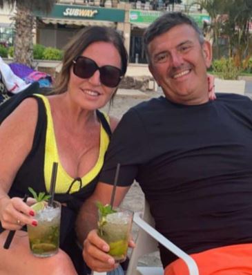 Alan Maguire on a holiday with his wife Zoe Maguire